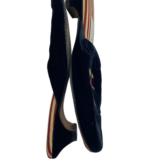 Amy Jo Gladstone Black Velvet Monkey Paying  Trumpet Slip On Mules Size Medium - Picture 10 of 13